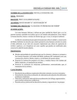 PROYECTO La  Basura Un Problema De Todos