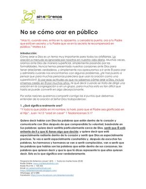 026 No Se Orar En Publico Sin Extremos