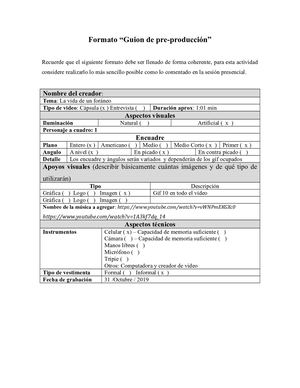 Guion De Pre Producción