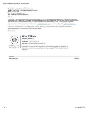 Correos electrónicos recibidos por el jefe de tecnología del IAIP