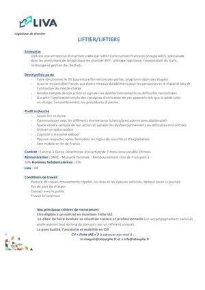 Poste Liftier(e) Liva