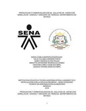 Proyecto Galletas De Avena