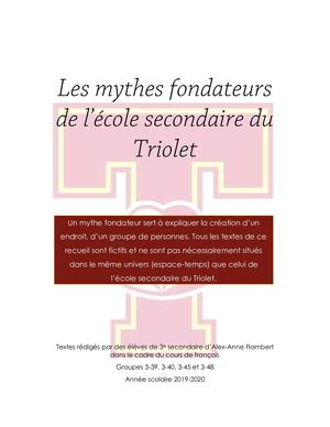 Les mythes fondateurs de l'école secondaire du Triolet