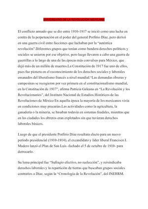 Aniversario De La Revolucion Mexicana