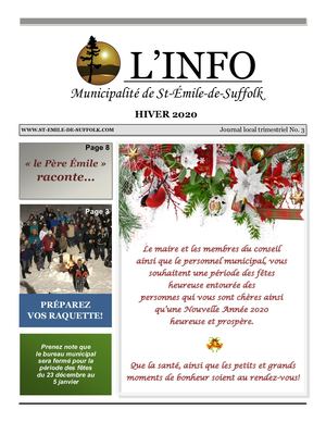 L'INFO Municipalité de St-Émile-de-Suffolk HIVER 2020