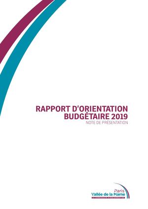 Rapport d'orientation budgétaire 2019