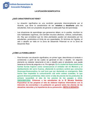 Situación Significativa