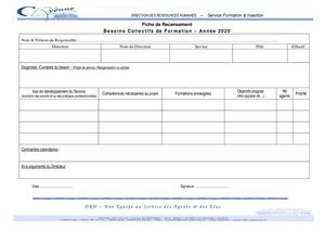 Fiche Recensement Besoins Collectifs 2019