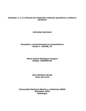 Manual De Instalación Sistemas Operativos Y Software Ofimático