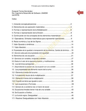 Principios Para Matematicas Algebra