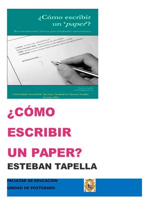 ¿Cómo escribir un paper?