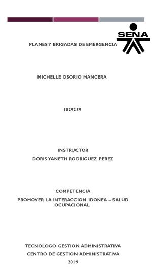 Planes Y Brigadas De Emergencia