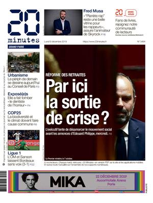 journal 20 Minutes . du : lundi 09 décembre 2019