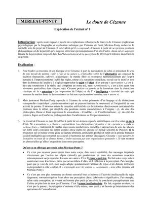 Merleau Ponty (Sur Cézanne) 6 Séances