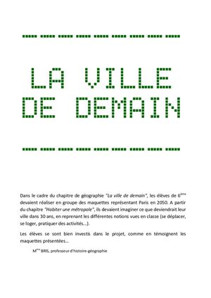 La Ville de Demain