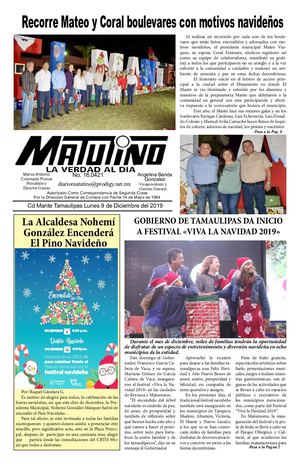 Matutino Lunes 9 De Diciembre Del 2019