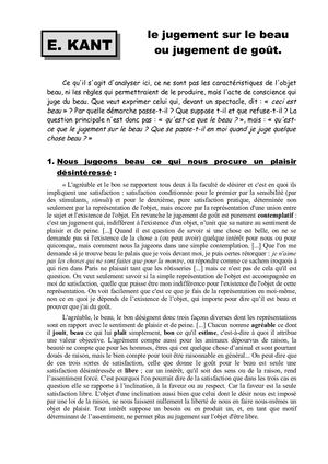Kant Jugement Esthétique