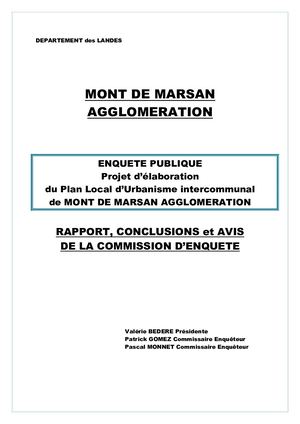 Rapport Enquête Publique "PLUI MDM Agglomération"
