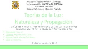Teorías De La Luz Naturaleza Y Propagación