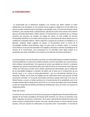 El Funcionalismo