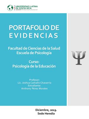 Portafolio De Evidencias