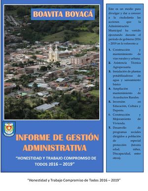 Revista de Gestión Periodo Administrativo 2016 - 2019