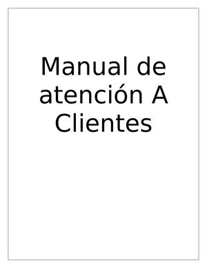 Manual De Técnicas De Atención Al Cliente