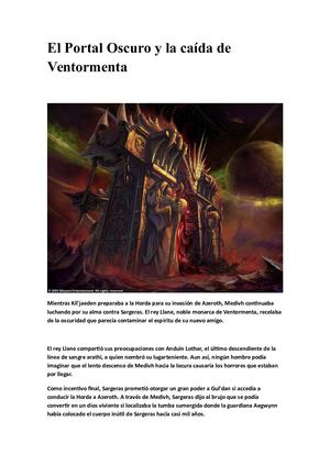 Capítulo Iv Alianza Y Horda El Portal Oscuro Y La Caída De Ventormenta Historia De Warcraft