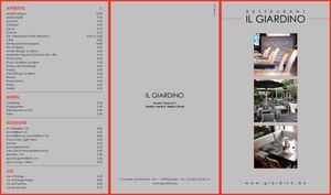 Il Giardino (restaurant Fort Jaco - Uccle) - Menu