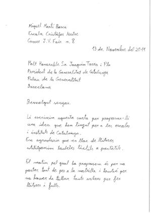 Carta ALUMNES President GENCAT