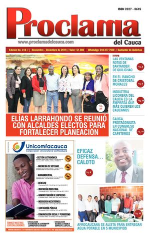 Edición No. 418 Proclama del Cauca - Diciembre 2019