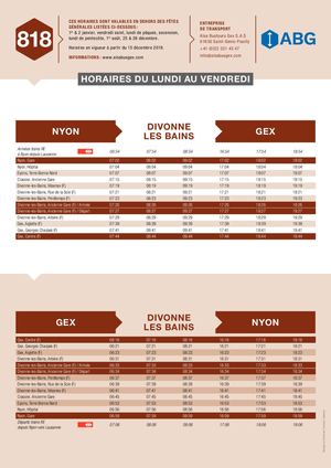 Horaires ligne 818