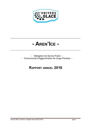 Rapport Annuel 2018 - Aren Ice
