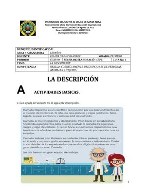 La Descripción Español 2º