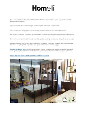 Reflekte Cam Kapakli Dolap