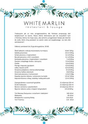 White Marlin Menu Świąteczne (na wynos)
