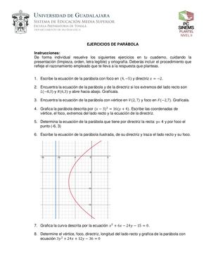 Ejercicios Parabola 19b
