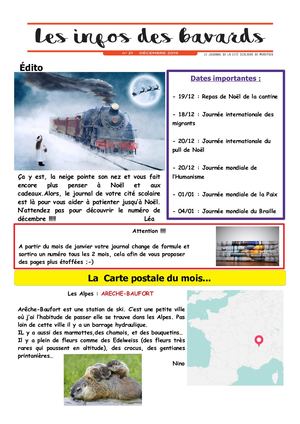 Les Infos des Bavards décembre 2019