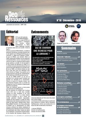Newsletter GeoRessources n°10 - Décembre 2019