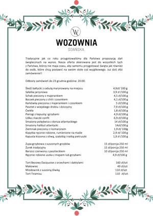 Wozownia Menu Świąteczne (na wynos)