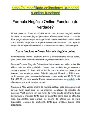 Fórmula Negócio Online Vale A Pena