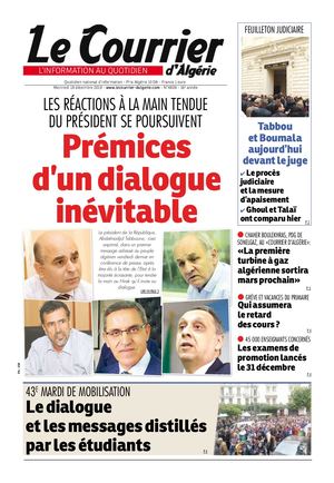 Le Courrier d'Algérie du mercredi 18 décembre 2019