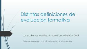 Distintas Definiciones De Evaluación Formativa