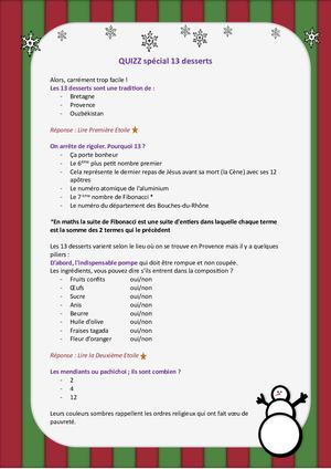 Quizz Noël Spécial 13 Desserts