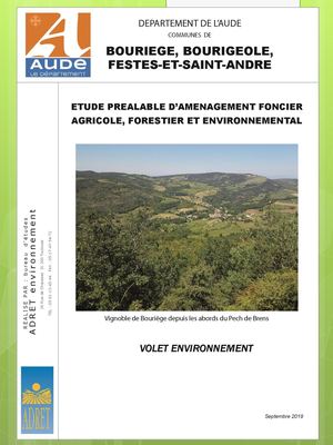 Étude préalable d'aménagement foncier agricole, forestier et environnemental sur les communes de Bouriège, Bourigeole et Feste-et-Saint-André