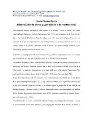 Claudio Palominos: Pintura sobre la hierba