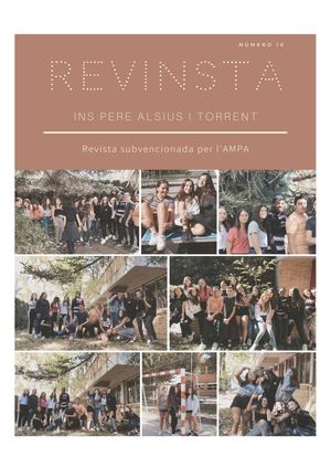 La revINSta de l'INS Pere Alsius. Tardor 2019. Núm. 16
