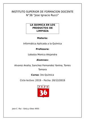 La Quimica En Los Productos De La Limpieza