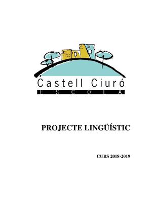 Projecte Lingüístic Castell Ciuró