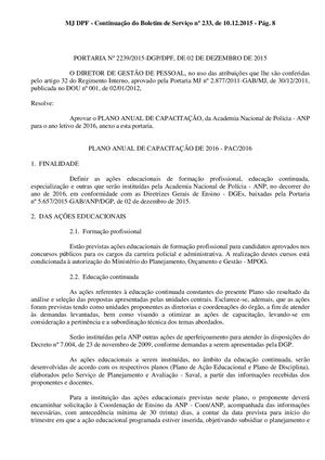 Cursos de Especialização destinados a Servidores da Polícia Federal